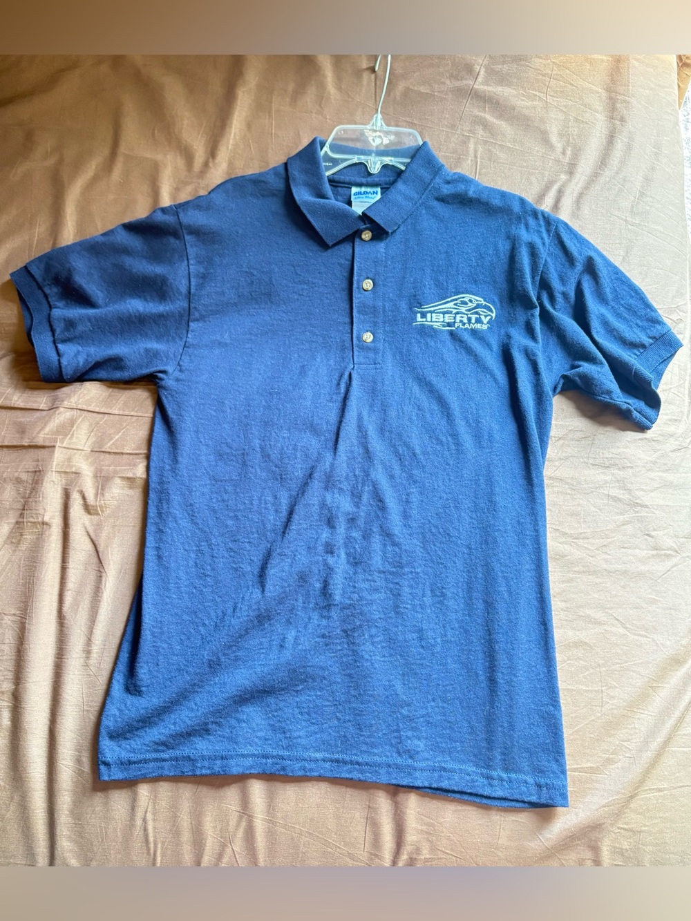 Liberty University Polo Shirt Small Blue Flames NCAA College Football Golf LU